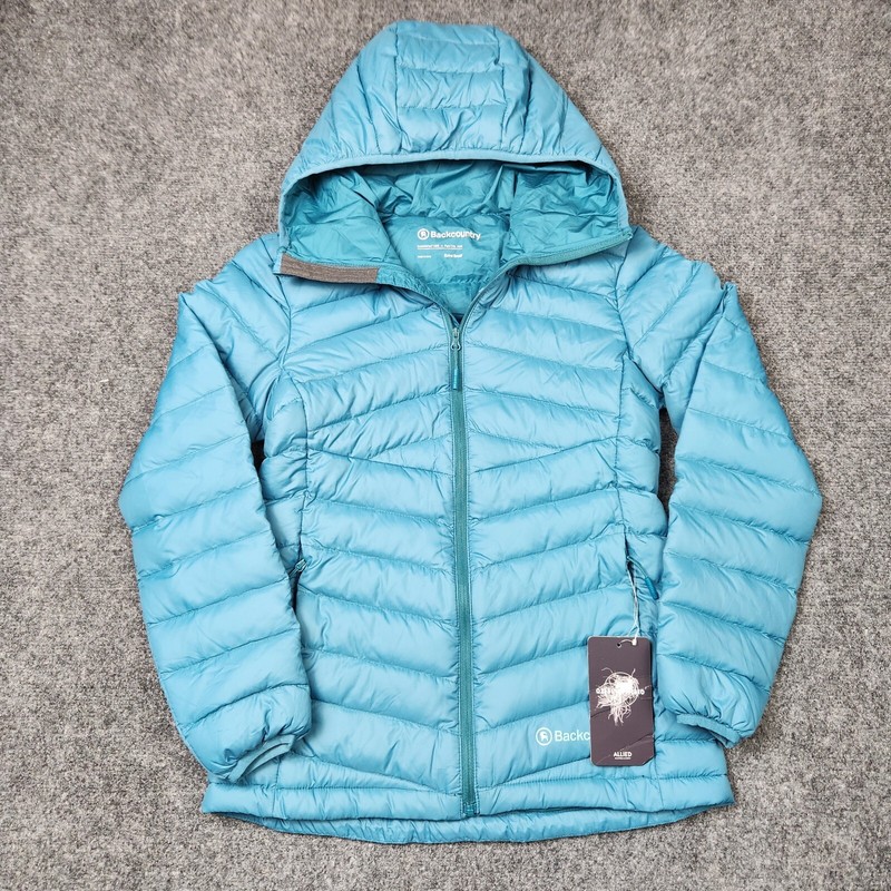 Backcountry Jacket Womens XS Blue Silver Fork 750 Fill Down