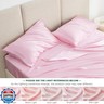 Love's cabin Satin Queen Sheets Set - 4 Piece Pink Silky Bed Sheets Set with Deep Pocket, Luxury Silk Feel Satin Queen Size Sheet Set (1 Flat Sheet,1 Fitted Sheet,2 Pillow Cases)