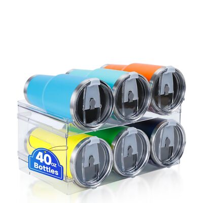 Water Bottle Organizer for Stanley 40 oz, 2 Pack Stackable Water Bottle Organ...