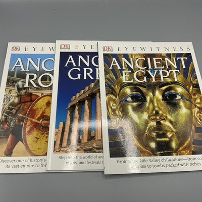 Lot Of 3 Eyewitness Paperback Books - Ancient Rome, Greece, And Egypt