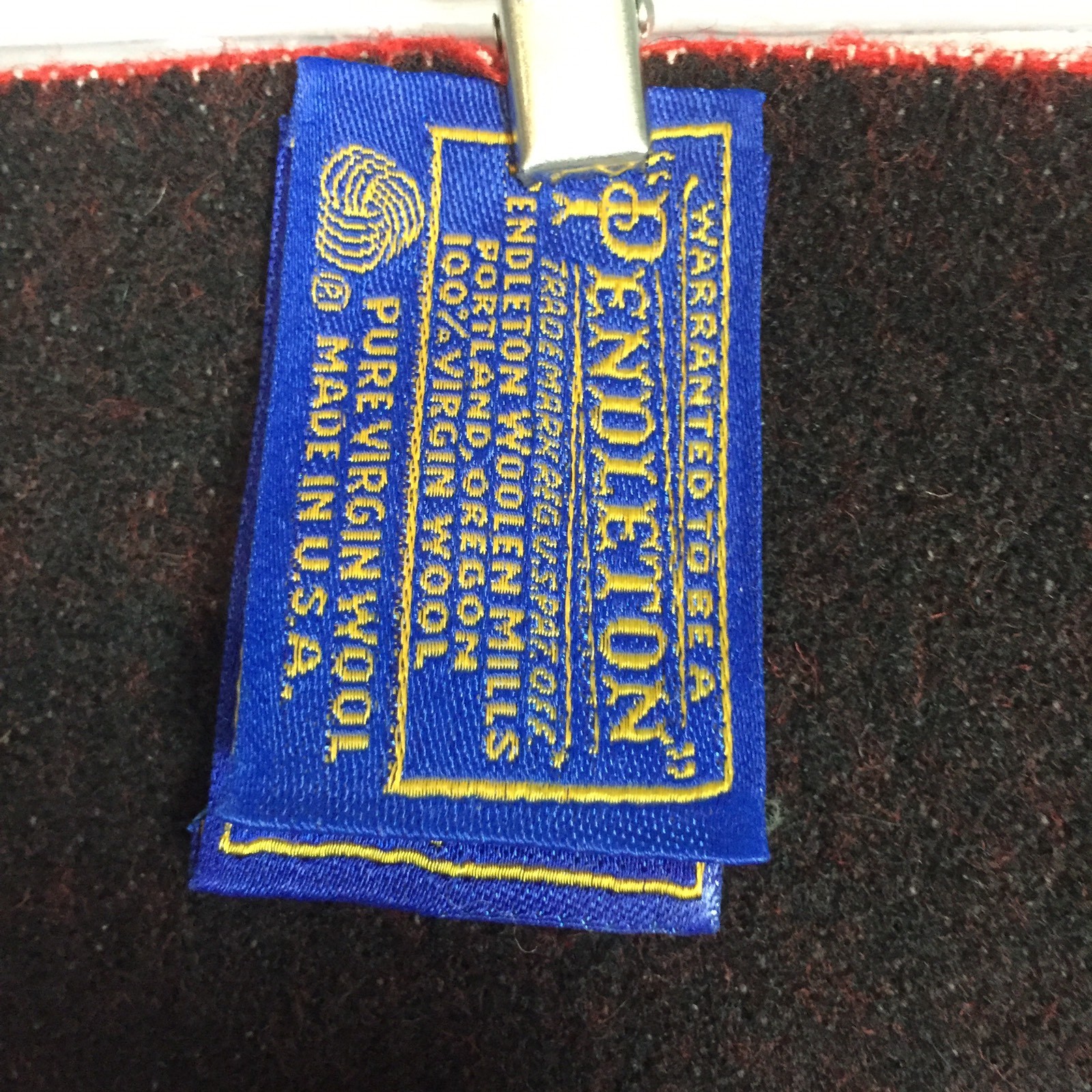 Pendleton Woolen Mills Native Blanket Fabric Remnants Black Red 84