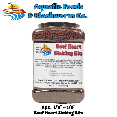Beef Heart Sinking Bits, Perfect for Discus, Cichlids & All types of Tropicals