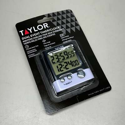 TAYLOR Dual Event Timer with Clock 0.8'' Digital Display 5828 (New)