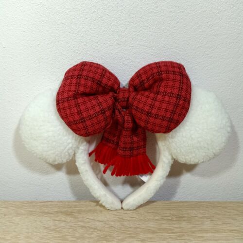 Tokyo Disney Headband Minnie Ear SnoSnow Christmas Winter 2017 Red Bow Costume