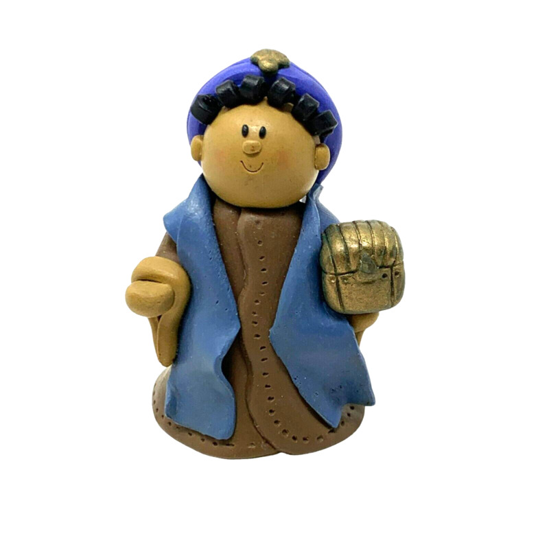 BAF Nativity Wisemen Replacement Blue Robe 2.5" Faux Clay Figure Ornament 2004