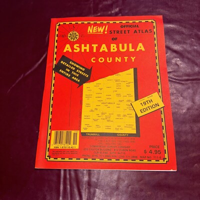 NEW OFFICIAL STREET ATLAS ASHTABULA COUNTY 19TH EDT COMMERCIAL MAP 1997 711-S