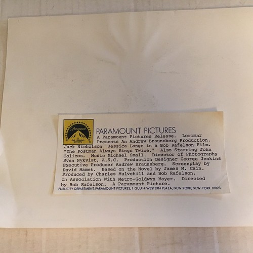 Vtg Original 1981 Nicholson Lange  Postman Always Rings Twice Captioned Photo