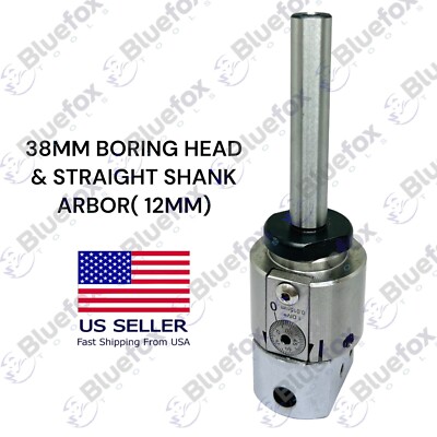 1.5'' PRECISION ADJUSTABLE BORING HEAD WITH STRAIGHT Shank 12MM