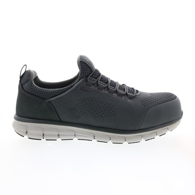 

Skechers Synergy Omat 200013 Мужская серая парусиновая спортивная рабочая обувь, Серый, Skechers Synergy Omat