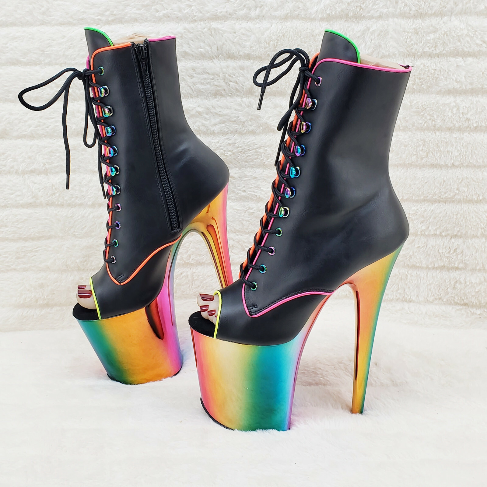 Flamingo\"  Pleaser Flamingo-808RG-01 in Clear/Multicolor – Pleaser Shoes