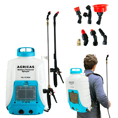 AGRICAS 4.2 Gallon Battery Powered Backpack Sprayer for Lawn & Garden