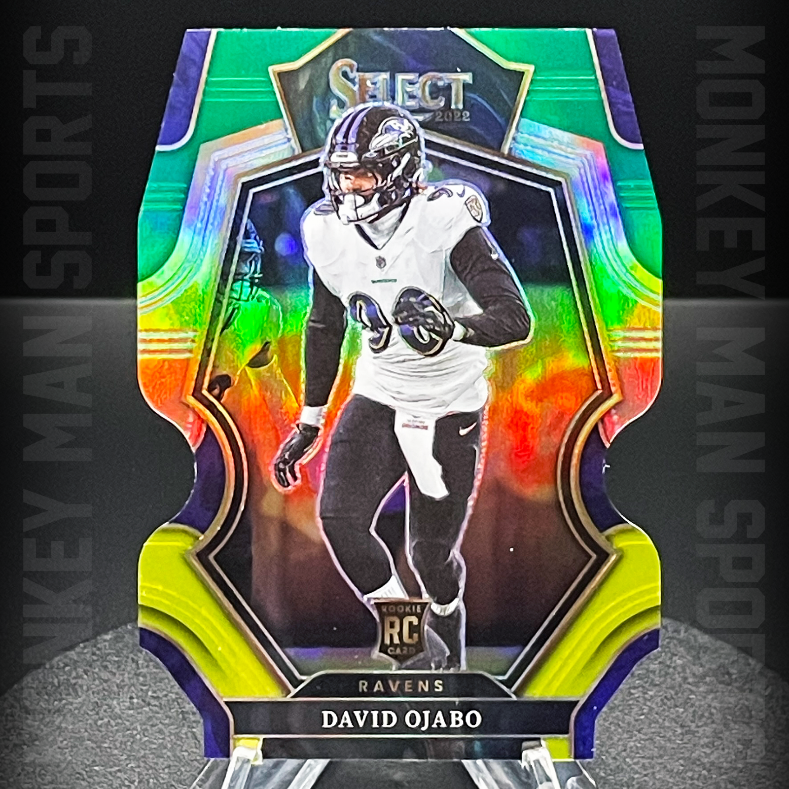 2022 Select Football - David Ojabo Rookie RC - #108 GREEN / YELLOW PRIZM SILVER