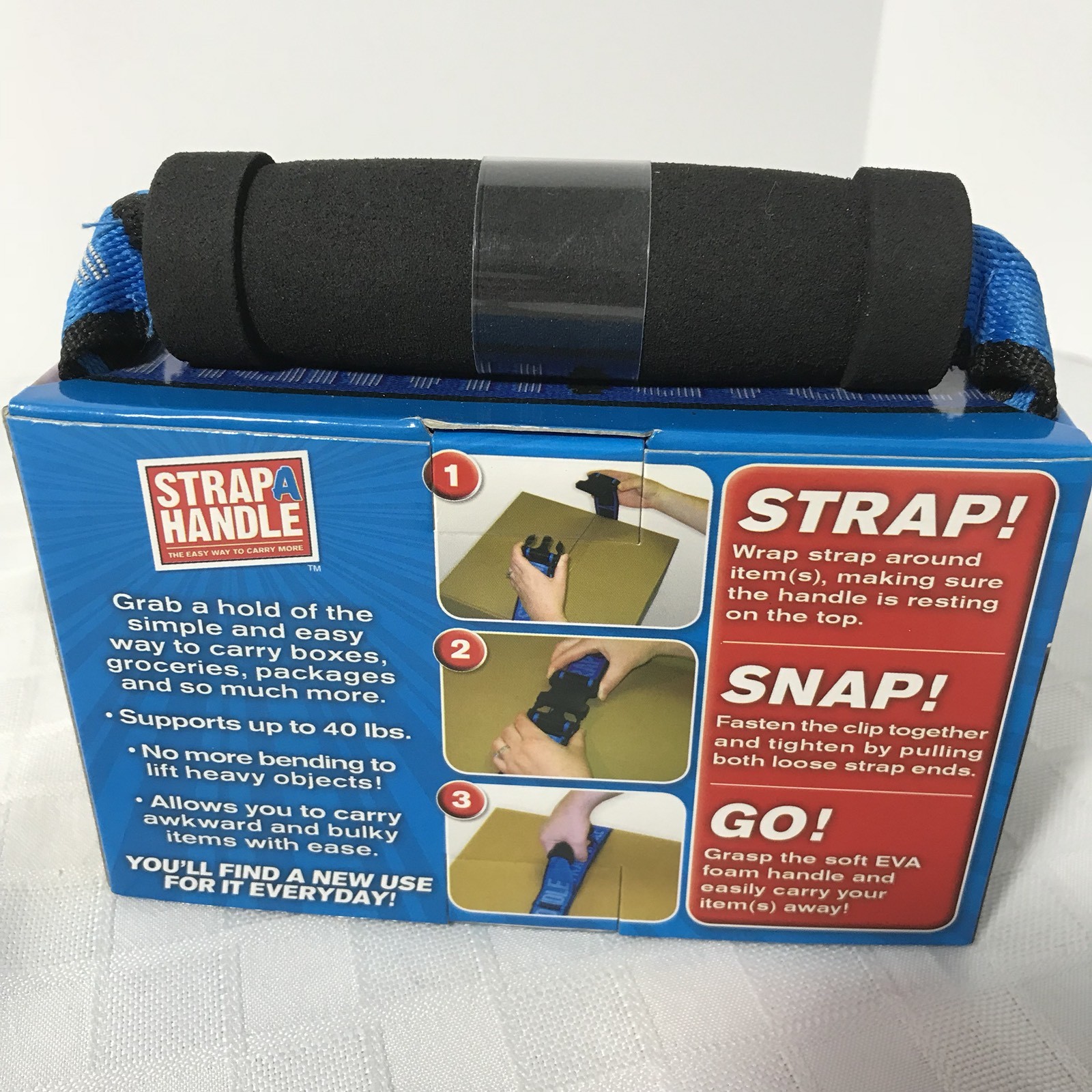 Strapahandle Carry Strap Handle Up to 40lbs 6 foot Easy Way Carry Items NEW