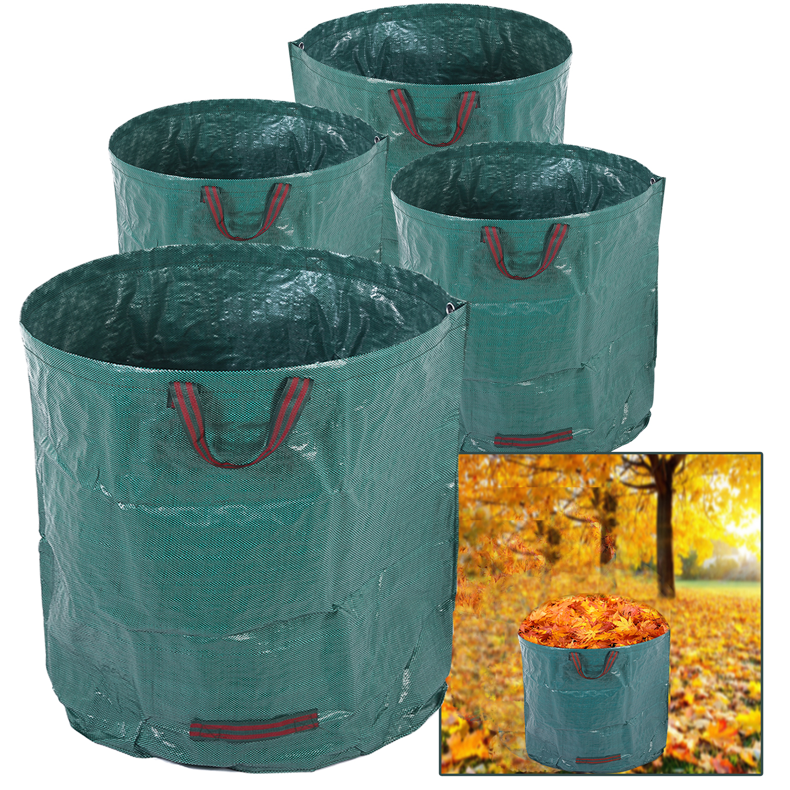 4x Gartensack Gartenabfallsack Gartentasche Laubsack Rasensack 4x 272 Liter XXL