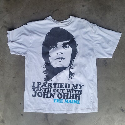 I Partied My Teeth Out With John Ohhh The Maine Rock Tour Tee shirt T-shirt sz L