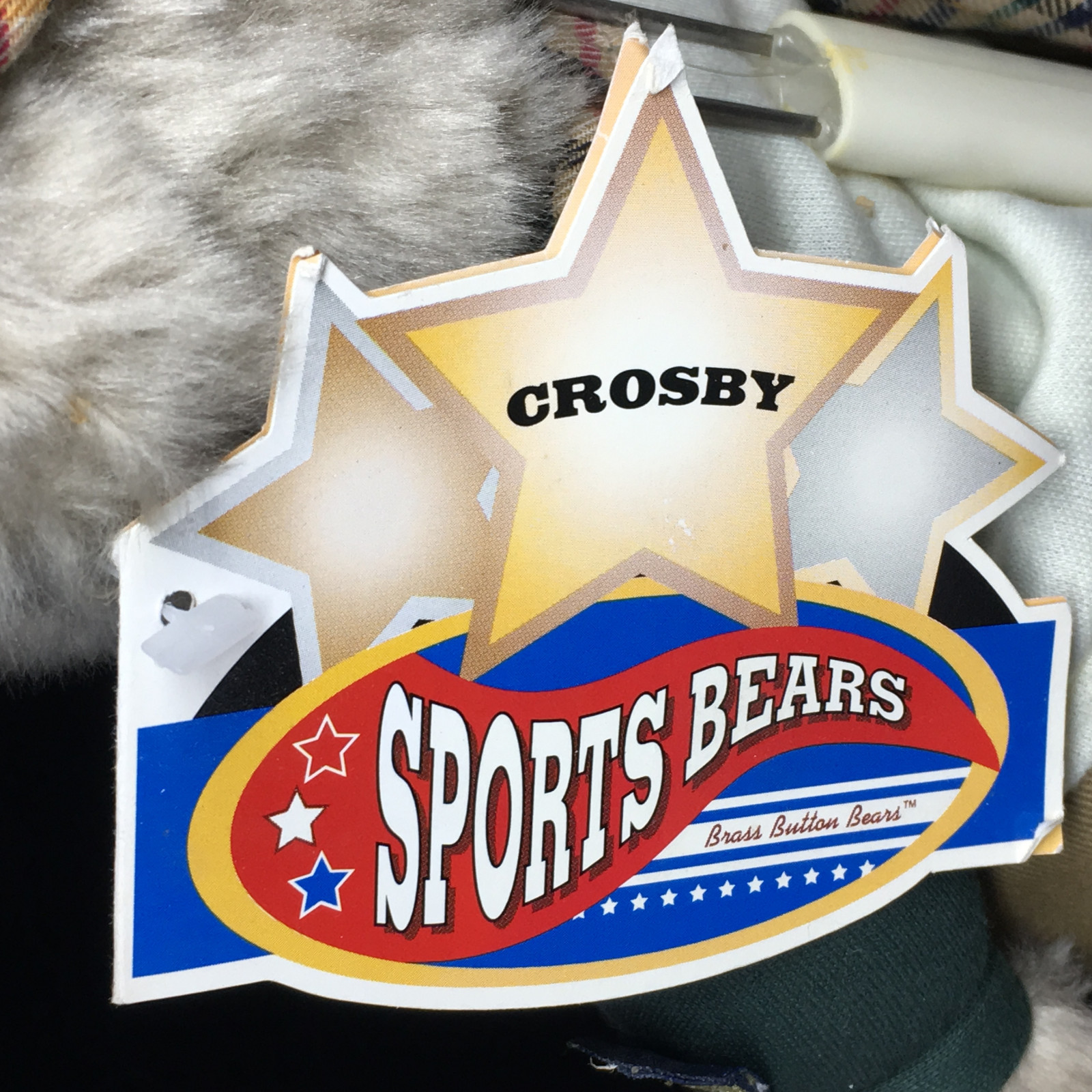 Brass Button Stuffed Bear Golfer Plush Crosby Sports Standing Golf Bag Clubs Cap