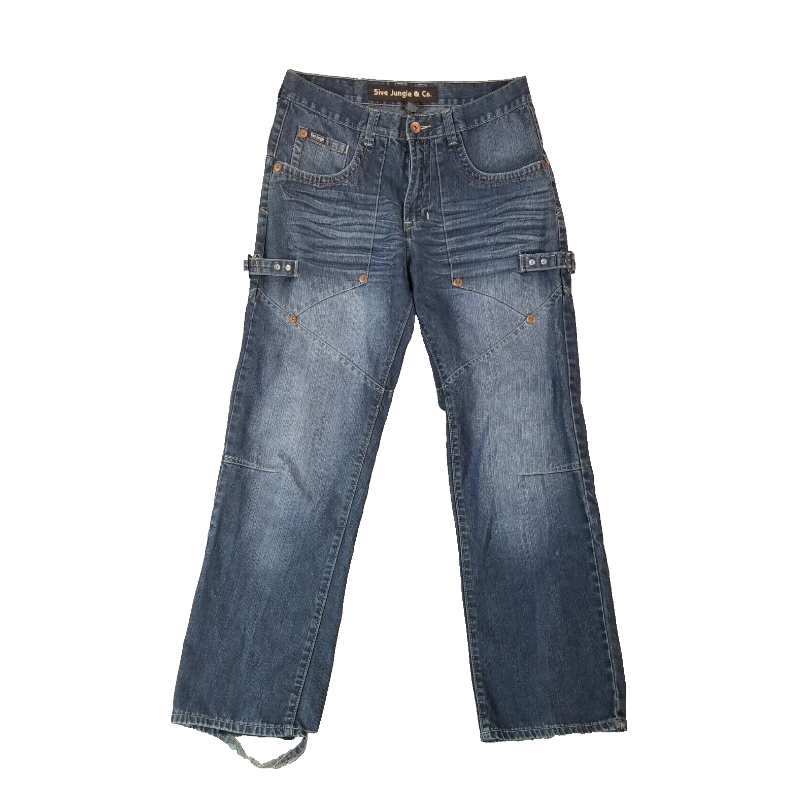 5ive Jungle jeans men's 34x32 regular straight blue denim pants