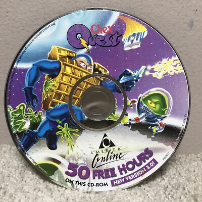 1996 Chex Quest Version 3.0 Vintage PC CD ROM Cereal Box Game AOL - DISC ONLY