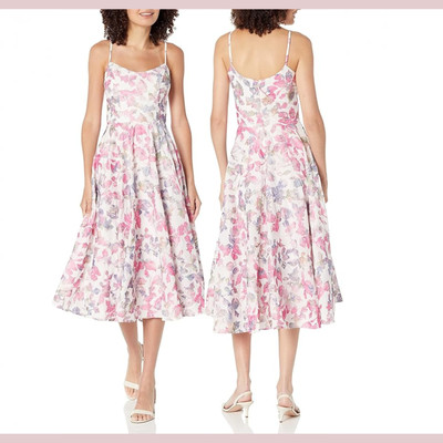NEW Dress the Population [ Small ] Floral Meadow Fit and Flare Dress #S1397