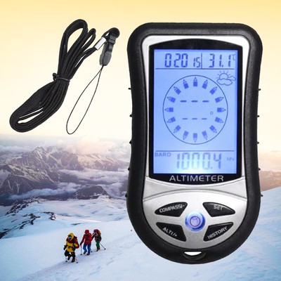 Portable Multifunction Altimeter Digital Compass Clock Barometer Thermometer 2TI
