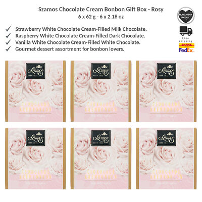 Szamos Chocolate Cream Bonbon Gift Box Rosy, Filled Bonbon Assortment, 62gx6