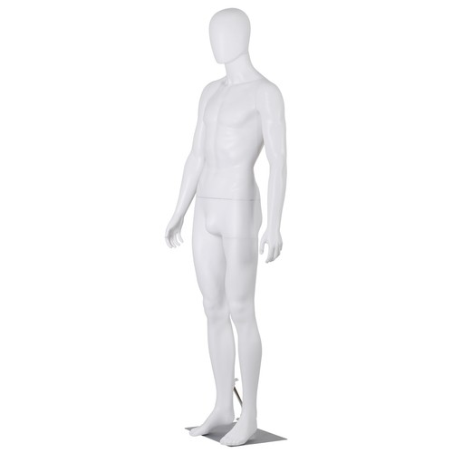 Male Mannequin Full Body Dress Form Adjustable 73Inch Realistic Detachable White