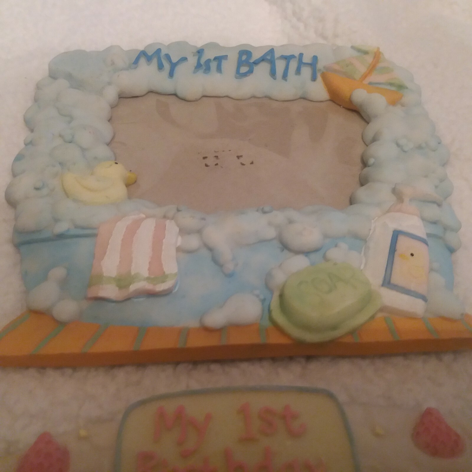 3 Baby Photo Frames - My 1st Birthday, Bath and Smile