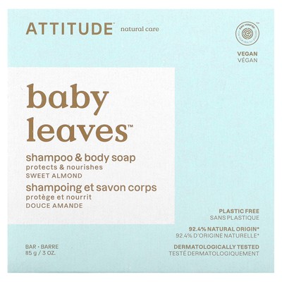 Baby Leaves, Шампунь и мыло для тела, сладкий миндаль, 3 унции (85 г)