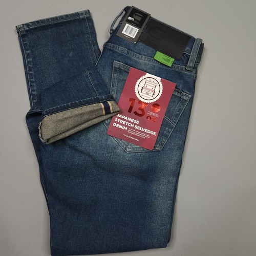 New G Star Raw 13 Oz 3301 Slim Stretch Japanese Selvedge Destroyed