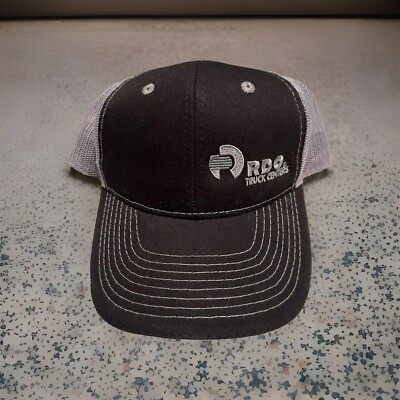 RDO Truck Center Gray Black Cap Mesh Hat Adjustable Hook And Loop Brand OC New