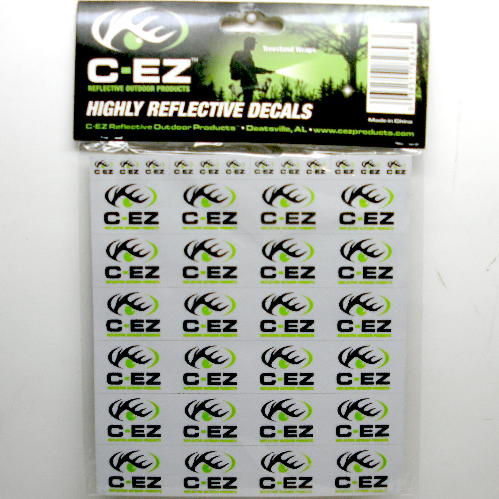 C-EZ GREEN HIGHLY REFLECTIVE DECAL WRAP STRIP ARCHERY BOW ARROW TREESTAND WINDOW