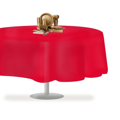 Red 12 Pack Premium Disposable Plastic Tablecloth 84" Inch Round Table Cover ...