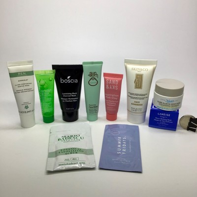 10PC FACE MASK MINI BUNDLE! KIEHLS Sand Sky BOSCIA Badescu SKIN CO Ren ROTH NEW