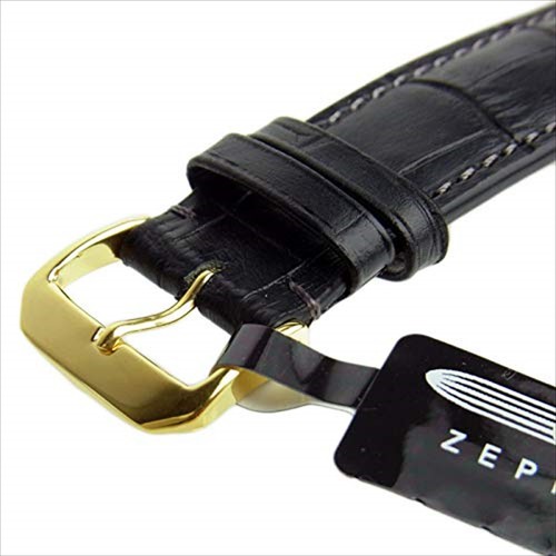 Pre-owned Zeppelin Watch 7038-1 Hindenburg Quartz 40 Mm Leather Belt