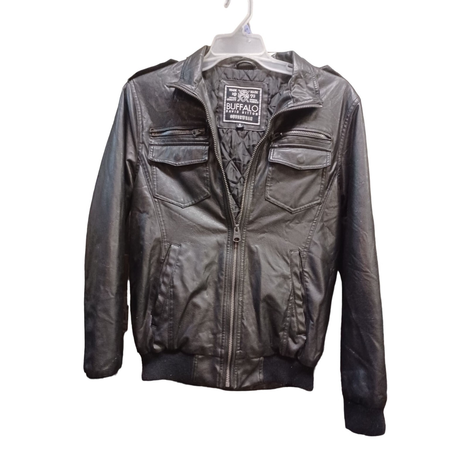 Buffalo David Bitton  Mens Faux LeatherJacket Small Black