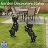 Hokfirm Metal Dog Garden Decor for Outside,Set of 2 Silhouette Yorkie Garden Stakes Decoratvie,Dog Garden Statues