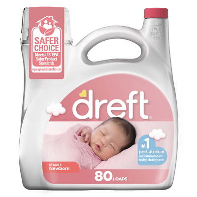 Dreft Liquid Laundry Detergent, Stage 1: Newborn Baby , 80 Loads, 105 fl oz