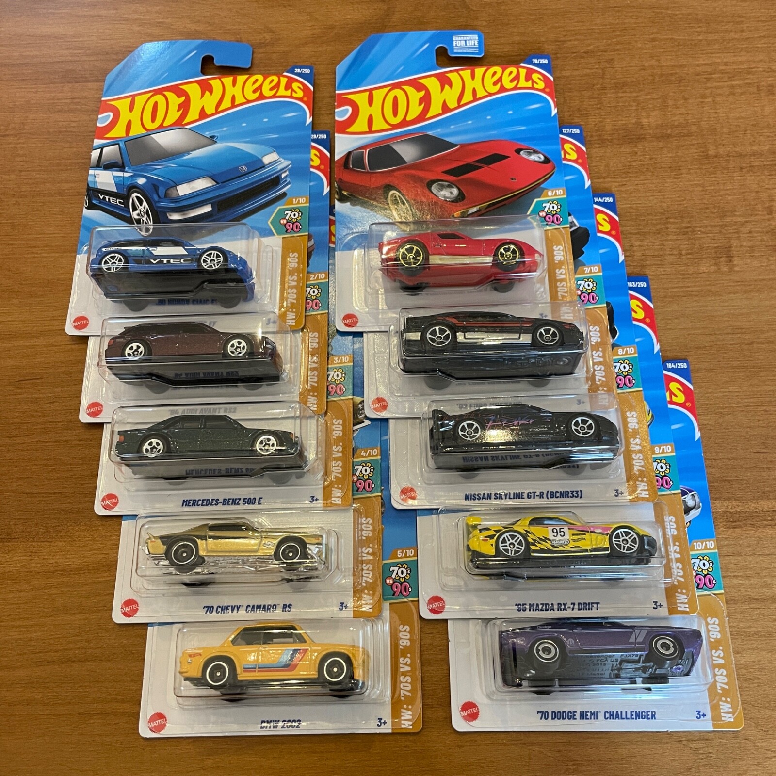Hot Wheels 70s vs. 90s Full Set of 10 mainlines, Civic