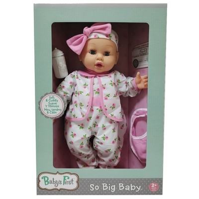 Goldberger Baby's First 19'' So Big Baby Doll w/ White 2 Piece Pajama Outfit