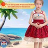 AmzManch Girls Ocean Princess Costume Dress with Accessories for Birthday Party, Halloween and Role Play, Toddler Kids Princess Dress Up Clothes, Size 10/9-10 Years