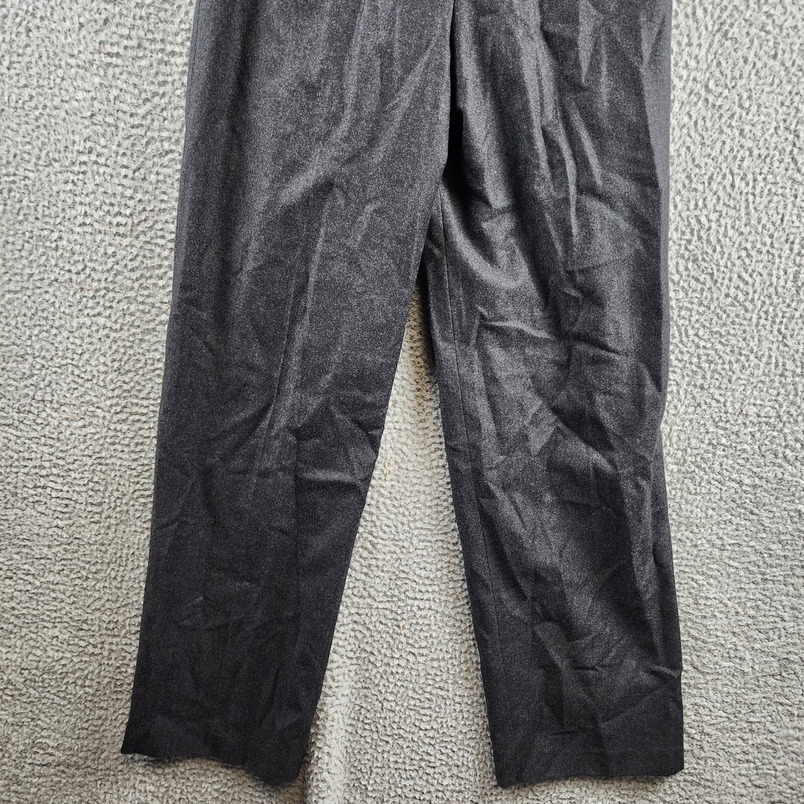 Theory Pleated Wide Leg Wool Pants Women's 0 New Charcoal Melange Zip Hook & Bar - Picture 15 of 15
