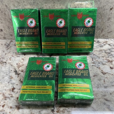 Lot Of 5 Eagle Brand Medicated Oil 36 ml Bottle Pain Relief Exp 11/2027