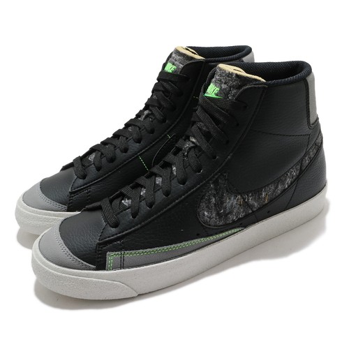

Мужские кроссовки Nike Blazer Mid 77 Vintage из переработанной шерсти, черные, зеленые, серые, CW6726-001, Черный, Blazer Mid 77