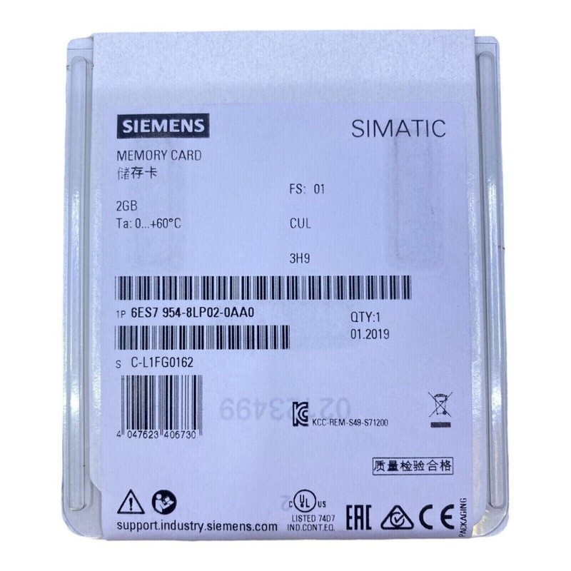 New Siemens 6es7954-8lp02-0aa0 Simatic S7 2gb Memory Cards 6es7954-8lp02-0aa0