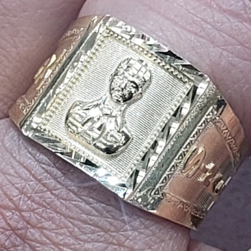 Pre-owned Handmade Mans Solid 14k Yellow Gold Malverde Sinaloa Ring Size 8 9 10 11 12