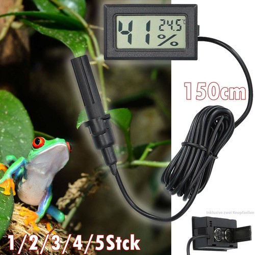 mini Thermometer Hygrometer Thermo-Hygrometer Terrarium Digital mit Fühler 1,5m
