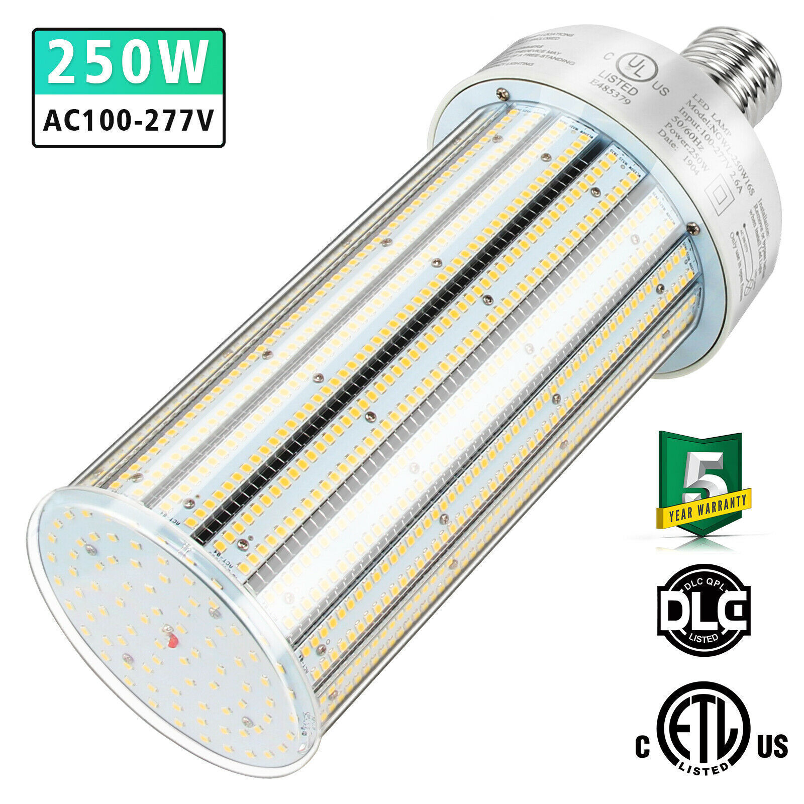 250Watt LED Corn Light Bulb For Warehouse Supermarket (1000W MH HID HPS Equal)