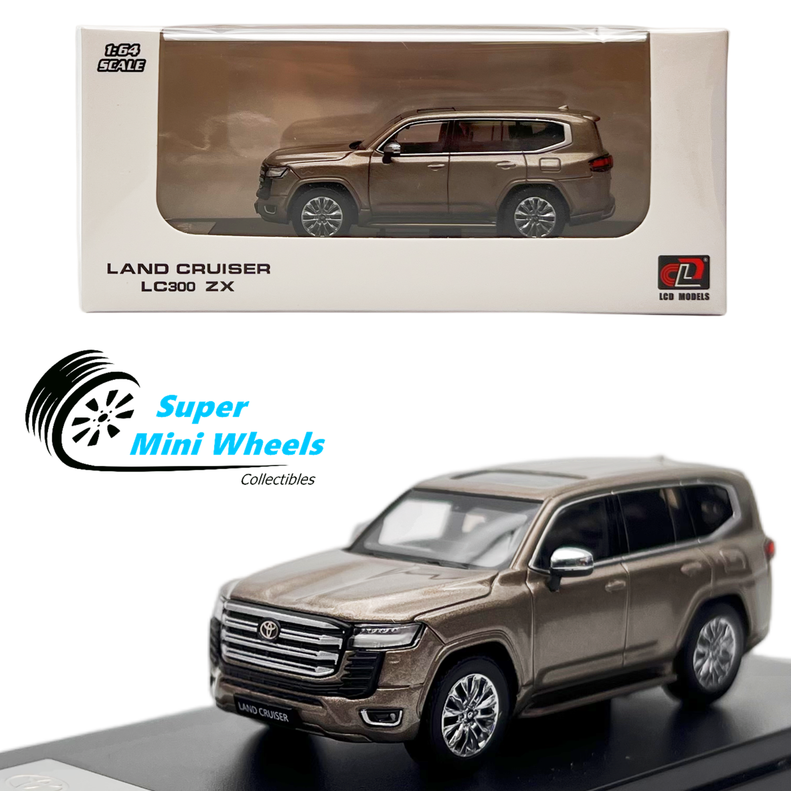 LCD Models 1:64 Toyota Land Cruiser LC300 ZX (Gold) Diecast