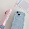 QLTYPRI Cute Bow Case for iPhone 15, Clear Ribbon Bow Pattern Curly Wave Edge Aesthetic Transparent Phone Case, Slim Shockproof Protective Phone Cover for Women Girls - Pink