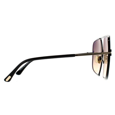 Pre-owned Tom Ford Sunglasses Warren Ft0867 01b Shiny Black Smoke Gradient In Gray